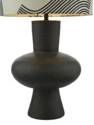 Dar Lighting Miho 1 Light Table Lamp With Shade in Black, Linen - thumbnail 3