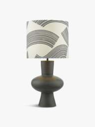 Dar Lighting Miho 1 Light Table Lamp With Shade in Black, Linen