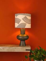 Dar Lighting Miho 1 Light Table Lamp With Shade in Black, Linen - thumbnail 5