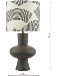 Dar Lighting Miho 1 Light Table Lamp With Shade in Black, Linen - thumbnail 4