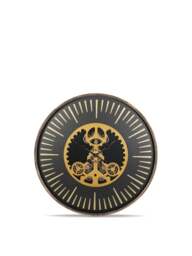 Libra Interiors Palladium Wall Clock With Centre Moving Dials 100 in Black Gold, Size 100x8x100 - thumbnail 1