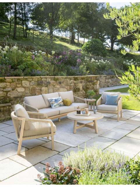 Kettler Cora Rope 5 Seat Lounge Set With 3 Seater Sofa, 2 Armchairs & Coffee Table - image 1