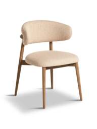 Barker and Stonehouse Lexa Boucle Open Back Curved Dining Chair in Neutral