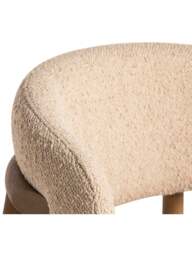 Barker and Stonehouse Lexa Boucle Open Back Curved Dining Chair in Neutral - thumbnail 4