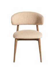 Barker and Stonehouse Lexa Boucle Open Back Curved Dining Chair in Neutral - thumbnail 3