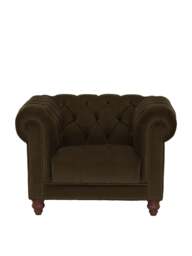 Barker and Stonehouse Ullswater Velvet Chesterfield Armchair in Green - thumbnail 4