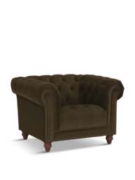 Barker and Stonehouse Ullswater Velvet Chesterfield Armchair in Green