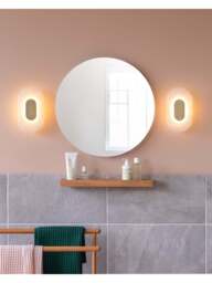 Heal's Ebro Alabaster Led Wall Light Oval Ip44 in White - thumbnail 2