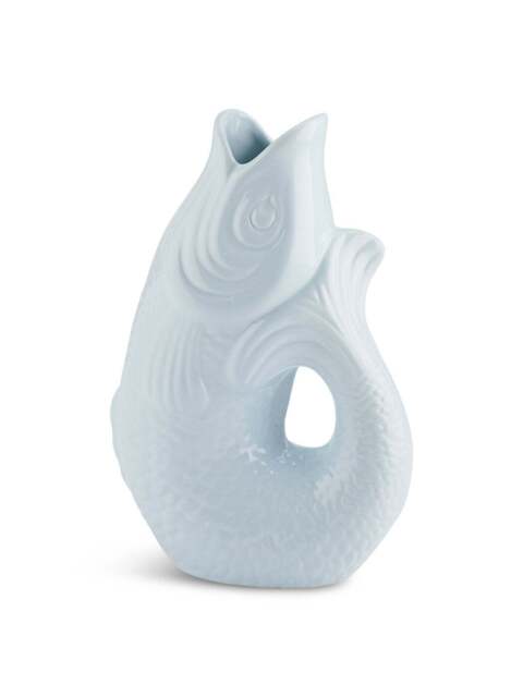 The Gift Company Monsieur Carafon Fish Vase 1.2L in Blue Horizon, Stoneware