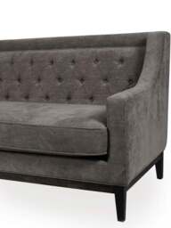 Libra Interiors Theodore Buttoned Sofa Warm in Grey, Wood/Metal, Size 200cm - thumbnail 4