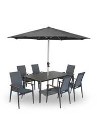 Bramblecrest Sofia 6 Seat Garden Dining Set Anthracite