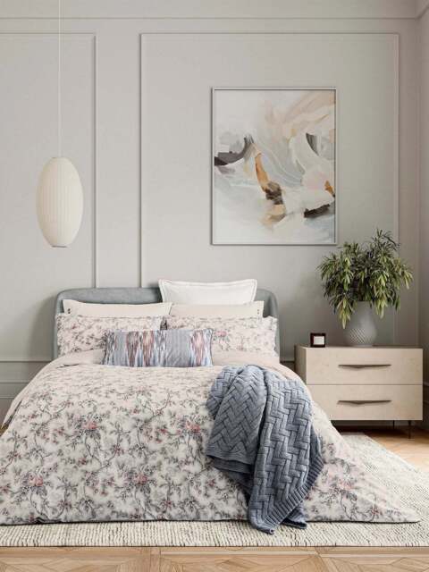 Bedeck of Belfast Estelle Cover Set Pink in Chambray/Pink, Cotton, Size King - image 1