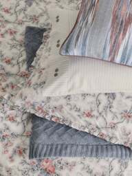 Bedeck of Belfast Estelle Cover Set Pink in Chambray/Pink, Cotton, Size King - thumbnail 3