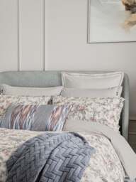 Bedeck of Belfast Estelle Cover Set Pink in Chambray/Pink, Cotton, Size King - thumbnail 4