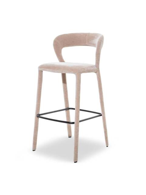Libra Interiors Cruise Upholstered Bar Stool Taupe in Taupe/Neutral, Size H100xW48xD - image 1