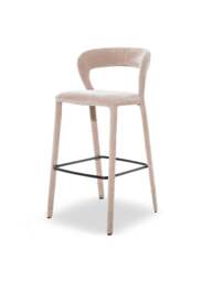 Libra Interiors Cruise Upholstered Bar Stool Taupe in Taupe/Neutral, Size H100xW48xD - thumbnail 1