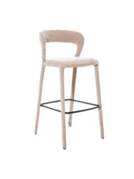 Libra Interiors Cruise Upholstered Bar Stool Taupe in Taupe/Neutral, Size H100xW48xD - thumbnail 2