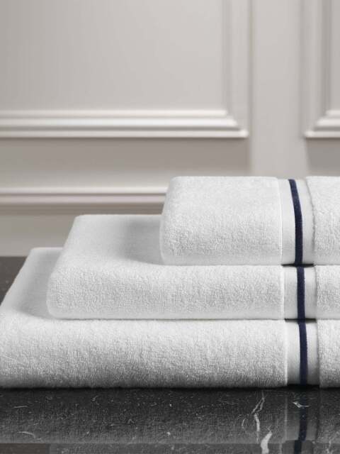 Fenwick at Home Claygate Towel Navy in White/Navy, Cotton, Size Bath - image 1