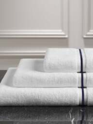 Fenwick at Home Claygate Towel Navy in White/Navy, Cotton, Size Bath - thumbnail 1