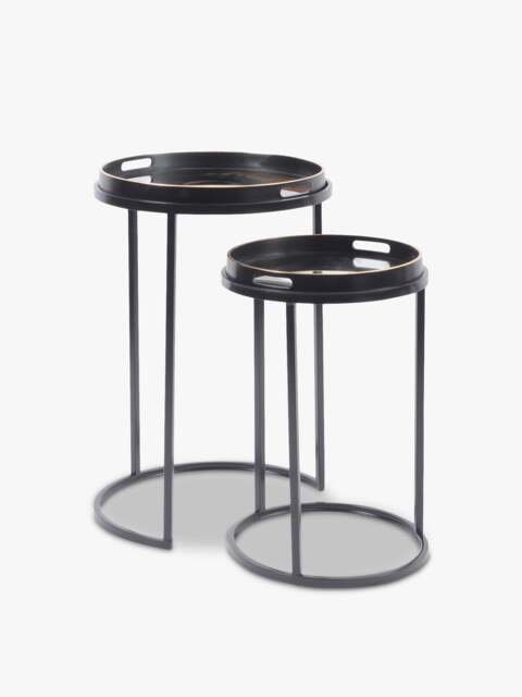 Libra Interiors And Swirl Tables ((Set Of 2)) in Black, Gold, Size One