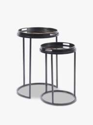 Libra Interiors And Swirl Tables ((Set Of 2)) in Black, Gold, Size One