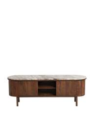 Barker and Stonehouse Cresta Marble And Acacia Wood Tv Unit in Brown - thumbnail 3