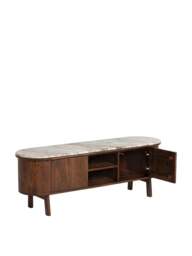 Barker and Stonehouse Cresta Marble And Acacia Wood Tv Unit in Brown - thumbnail 5