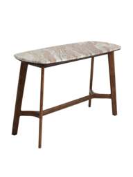 Barker and Stonehouse Cresta Marble Console Table With Acacia Wood Base in Brown