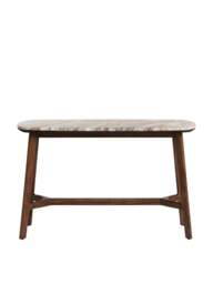 Barker and Stonehouse Cresta Marble Console Table With Acacia Wood Base in Brown - thumbnail 3