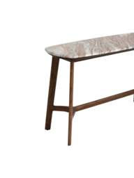 Barker and Stonehouse Cresta Marble Console Table With Acacia Wood Base in Brown - thumbnail 4