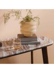 Barker and Stonehouse Cresta Marble Console Table With Acacia Wood Base in Brown - thumbnail 2