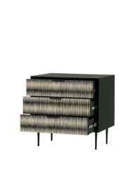 Libra Interiors Imperia Bone Inlay Chest Of Drawers Black in Black/Ivory, Size H80xW90xD4 - thumbnail 2