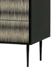 Libra Interiors Imperia Bone Inlay Chest Of Drawers Black in Black/Ivory, Size H80xW90xD4 - thumbnail 4