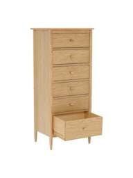 Barker and Stonehouse Teramo Oak Wood 6 Drawer Tall Chest in Brown - thumbnail 5