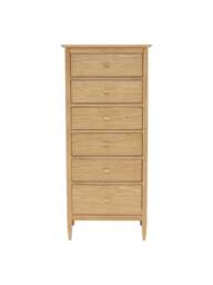 Barker and Stonehouse Teramo Oak Wood 6 Drawer Tall Chest in Brown - thumbnail 2