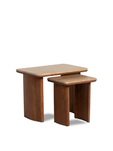 Barker and Stonehouse Zerina Light Acacia Wood Coffee Tables Set in Brown - image 1