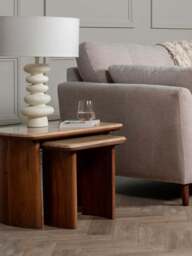 Barker and Stonehouse Zerina Light Acacia Wood Coffee Tables Set in Brown - thumbnail 2