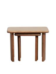 Barker and Stonehouse Zerina Light Acacia Wood Coffee Tables Set in Brown - thumbnail 3