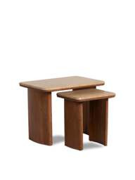 Barker and Stonehouse Zerina Light Acacia Wood Coffee Tables Set in Brown