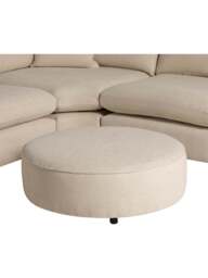 Barker and Stonehouse Round Fabric Footstool in Neutral - thumbnail 4