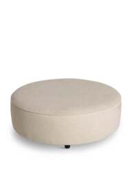 Barker and Stonehouse Round Fabric Footstool in Neutral - thumbnail 1