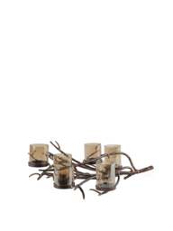 Libra Interiors Ember 6 Light Candle Holder Brown in Copper/Brown/Bronze - thumbnail 2
