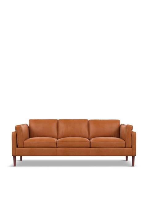 Heal's Sonno 4 Seater Sofa Daino Treacle in Tan, Leather, Size 216x86x82