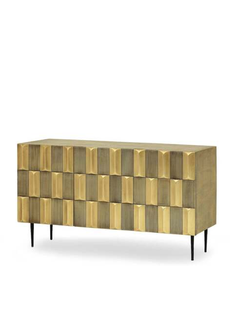 Libra Interiors Verano Brass Sideboard in Antique Brass, Size H80xW150xD - image 1