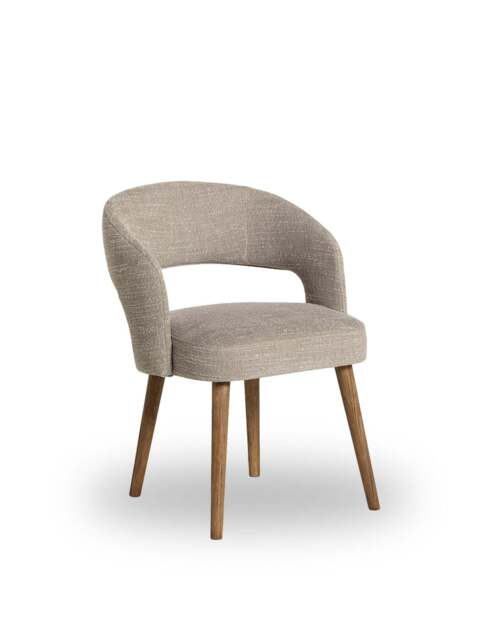 Barker and Stonehouse Alden Neutral Fabric Dining Chair in Brown, Leather - image 1