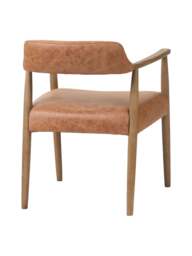 Barker and Stonehouse Alden Neutral Fabric Dining Chair in Brown, Leather - thumbnail 5