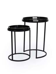 Libra Interiors Vesuvius And Gold Nesting Tables Set Of Two in Black, Wood/Metal - thumbnail 3