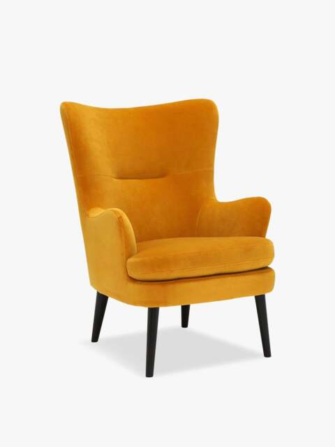 Barker and Stonehouse Marcy Velvet Chair in Yellow