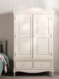Barker and Stonehouse Calista Off Wooden Double Wardrobe in White - thumbnail 2