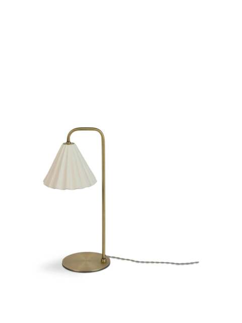 Heal's Monroe Porcelain Table Lamp /brushed Gold in White - image 1